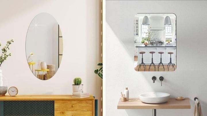 Stylish Mirror Set – Oval and Square Design Combo for Home Décor