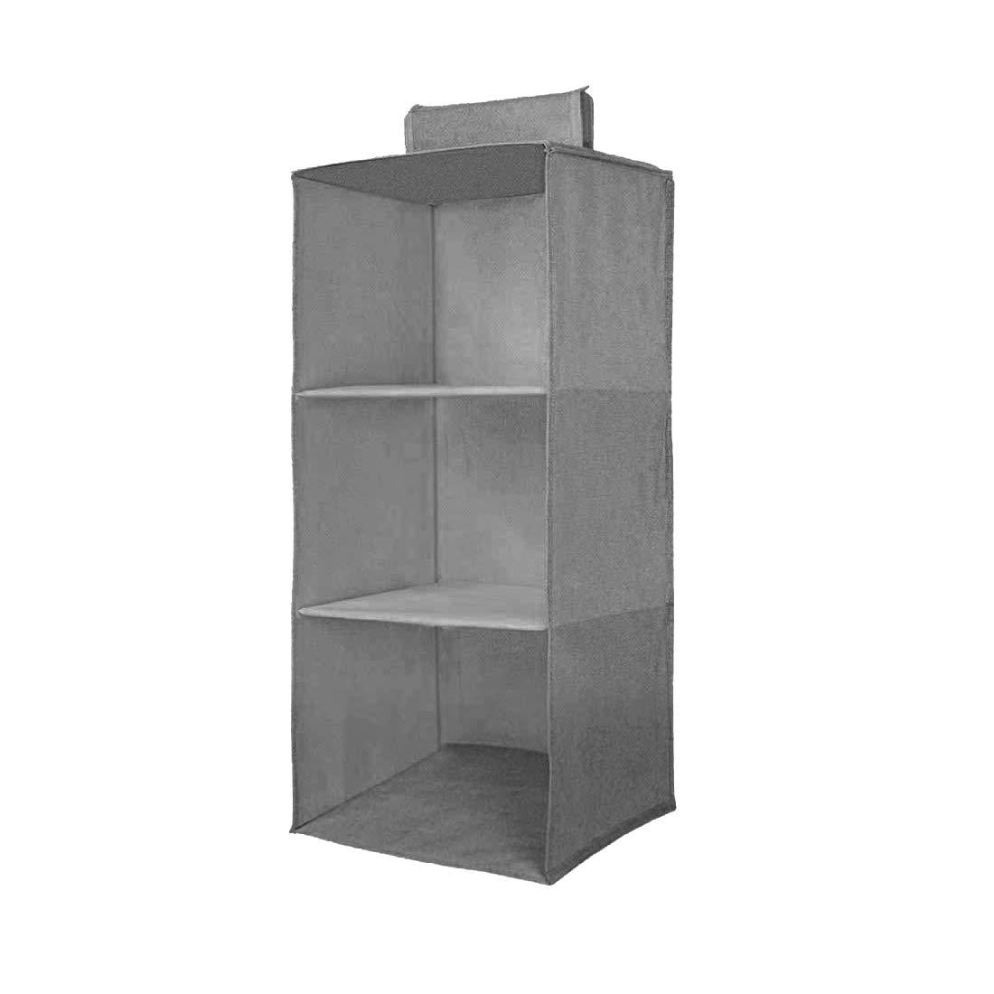 Hanging Wardrobe Organizer with 3 Shelves – Space-Saving Non-Woven Storage