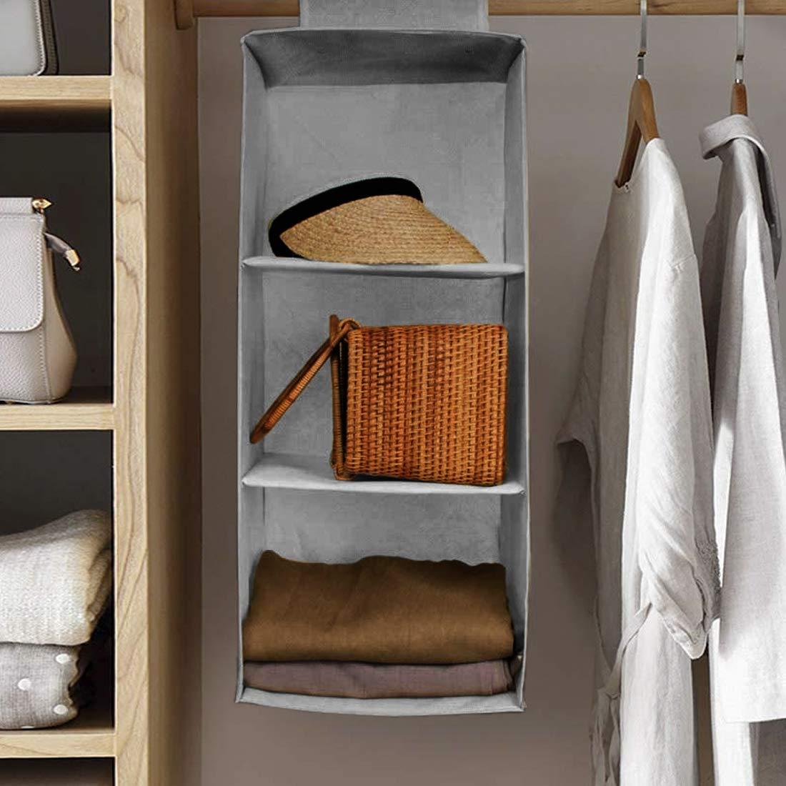 Hanging Wardrobe Organizer with 3 Shelves – Space-Saving Non-Woven Storage